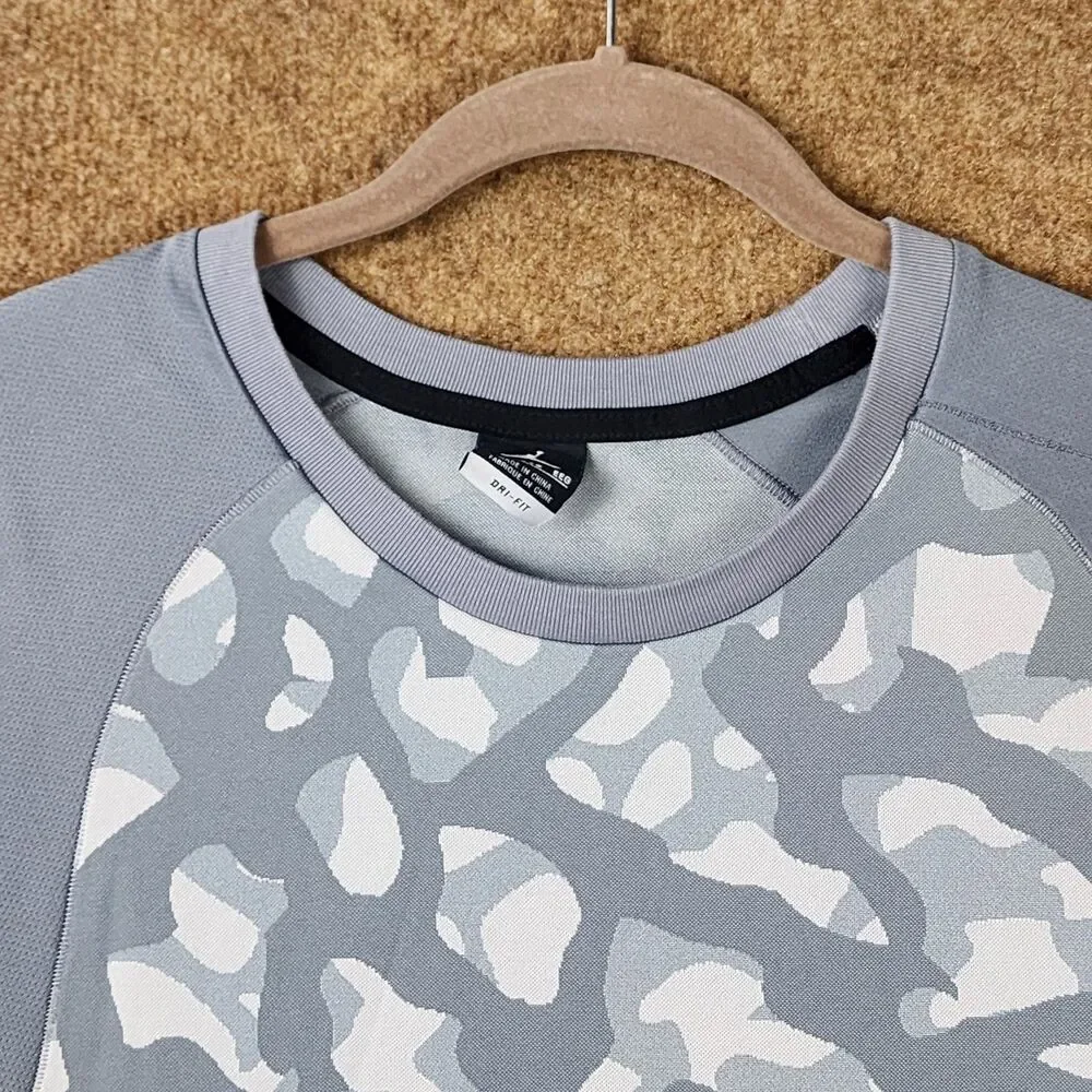 Air Jordan Jumpman Camo Gray Long Sleeve T-Shirt XXL Dri-Fit Crewneck Wicking